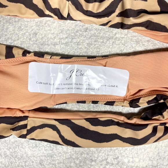J.Crew Curved-waist cheeky bikini bottom in zebra stripe - swimwear Size 3X NEW - Picture 4 of 8
